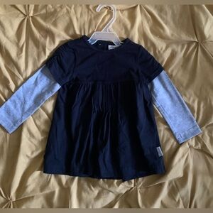 Classic Navy and Gray Long Sleeve Kids Tee